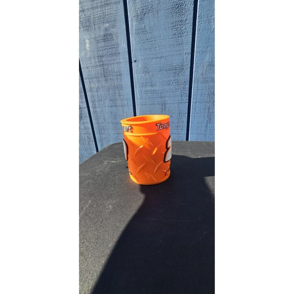 NASCAR Tony Stewart #20 Koozie W/ Crumpled Metal Barrel Design Beer Can Holder